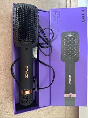 amika Black and Rose Gold Hot Air Brush Styler